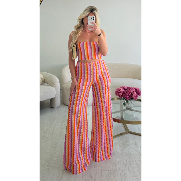 Ensemble crochet arc en ciel extra long