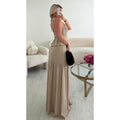 Ensemble jupe lin beige bijoux