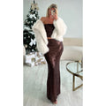 Ensemble jupe longue sequins choco
