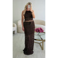 Ensemble jupe longue texturé choco