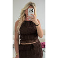Ensemble jupe longue texturé choco