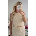 Ensemble jupe longue texturé creamy