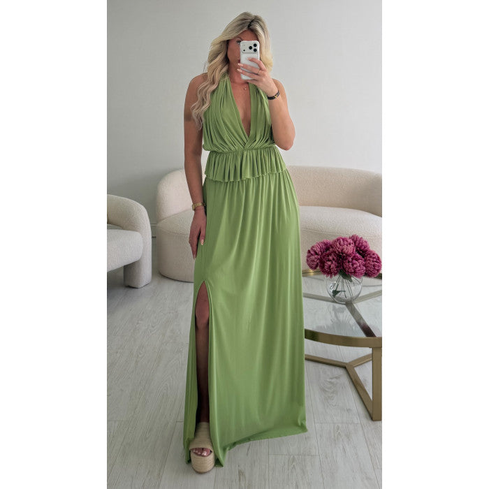 Ensemble jupe longue vert