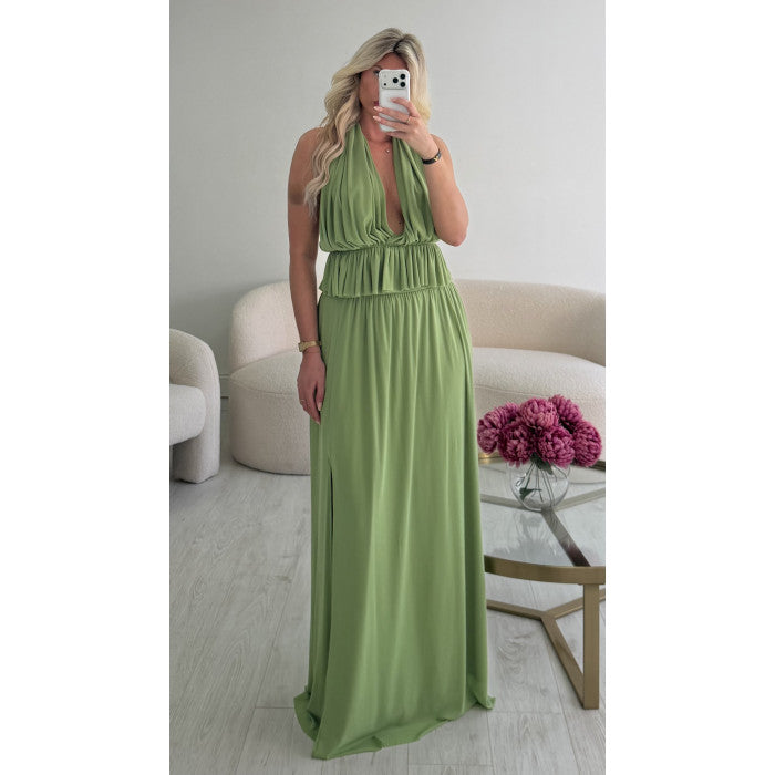 Ensemble jupe longue vert