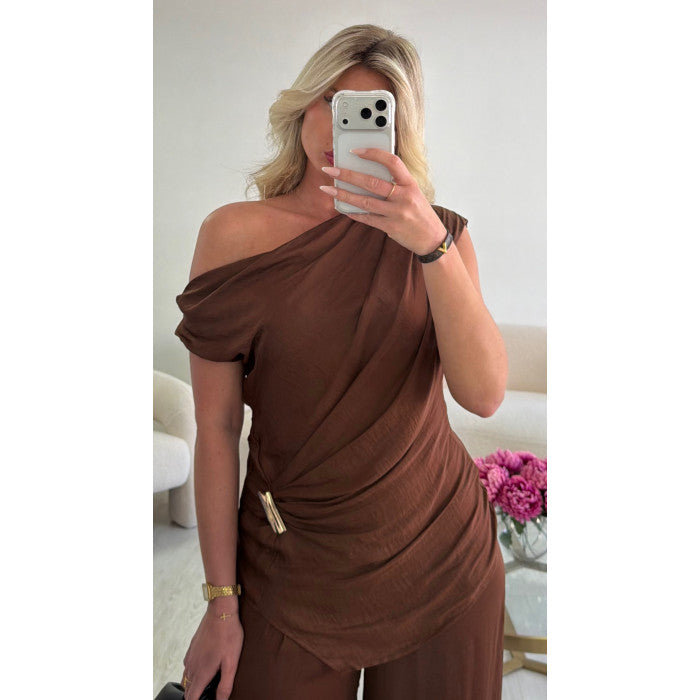Ensemble palazzo fluide choco