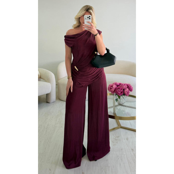 Ensemble palazzo fluide plum