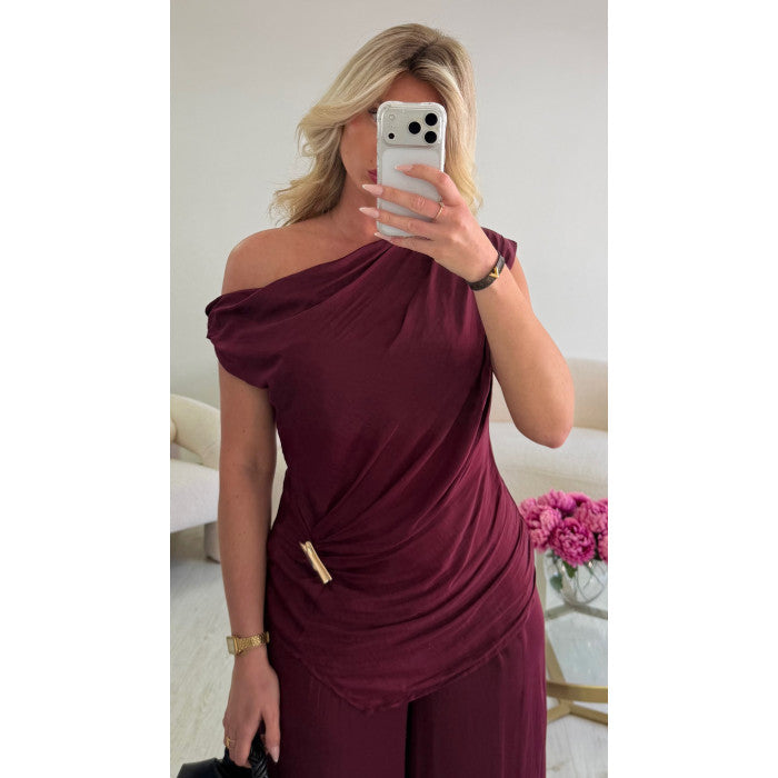 Ensemble palazzo fluide plum