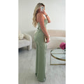 Ensemble sauge bustier satin