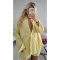 Ensemble short rayures jaune