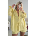 Ensemble short rayures jaune