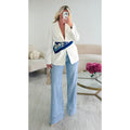 Foulard motifs bleus