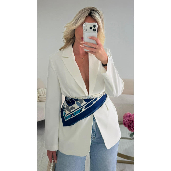 Foulard motifs bleus