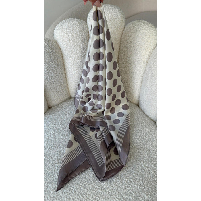 Foulard pois taupe