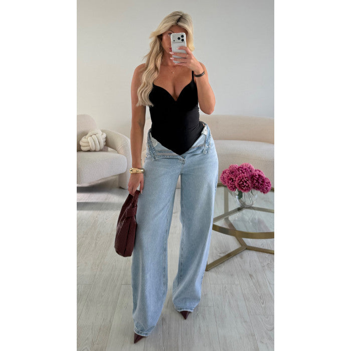 Jeans baggy extra long bleu clair