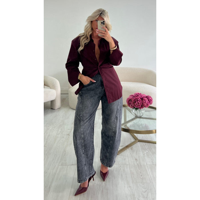 Jeans ballon gris
