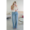 Jeans double couture wide bleu