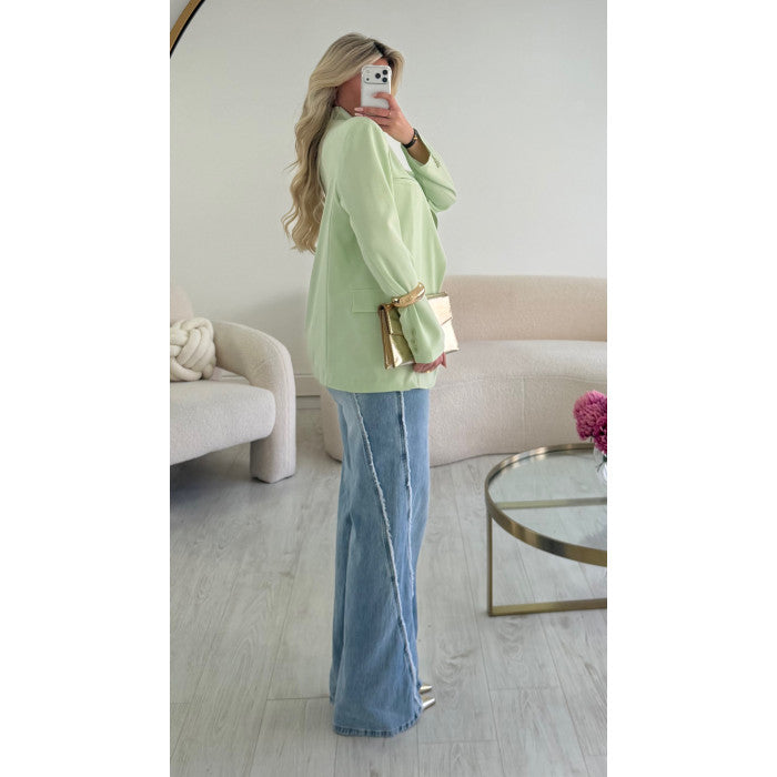 Jeans double couture wide bleu
