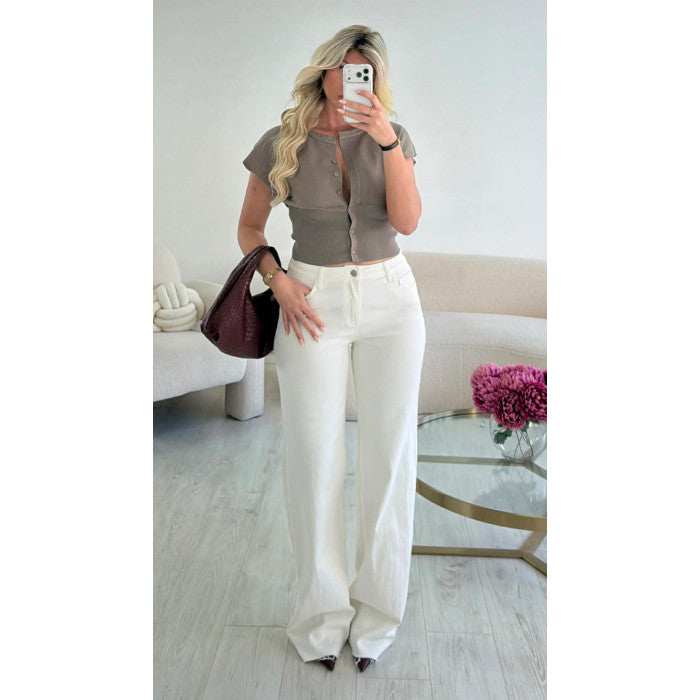 Jeans extra extra long blanc