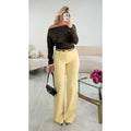 Jeans extra extra long jaune pastel
