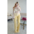 Jeans extra extra long jaune pastel