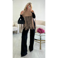 Jeans extra extra long noir coutures