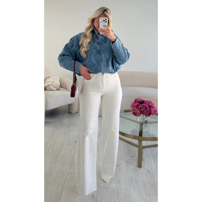 Jeans extra long blanc
