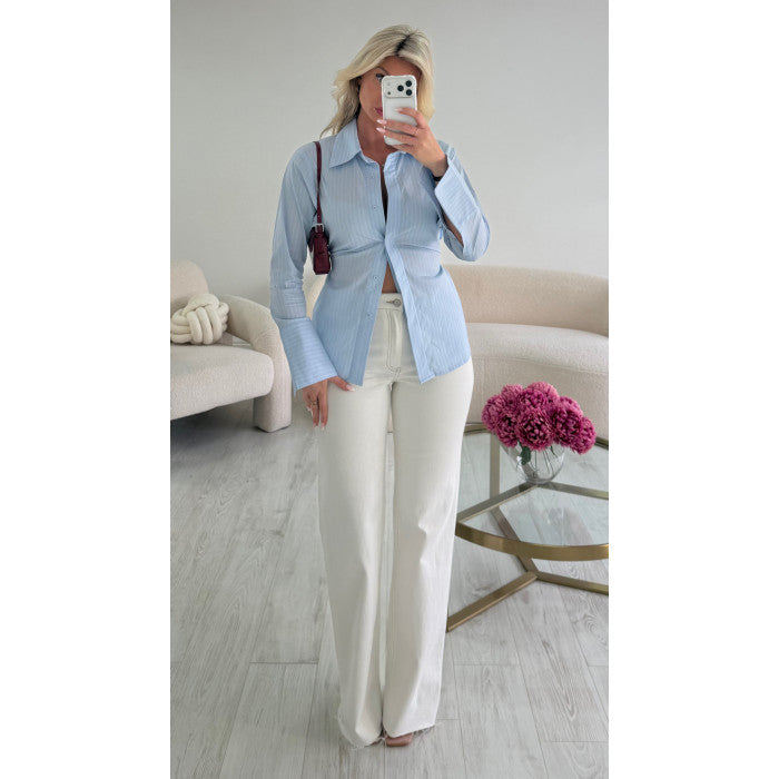 Jeans extra long blanc