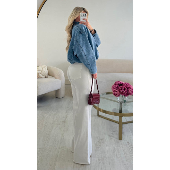 Jeans extra long blanc
