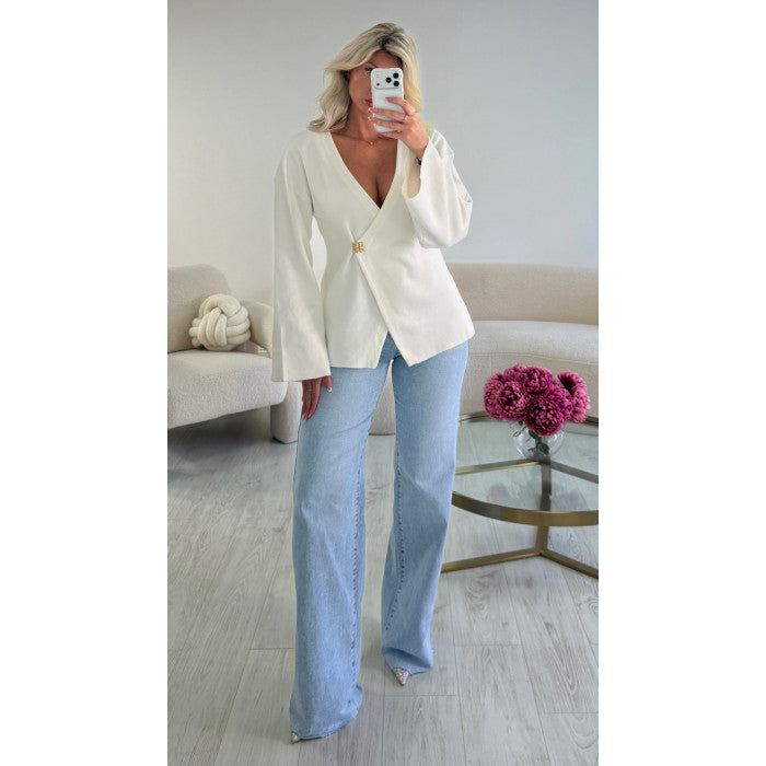 Jeans extra long bleu clair