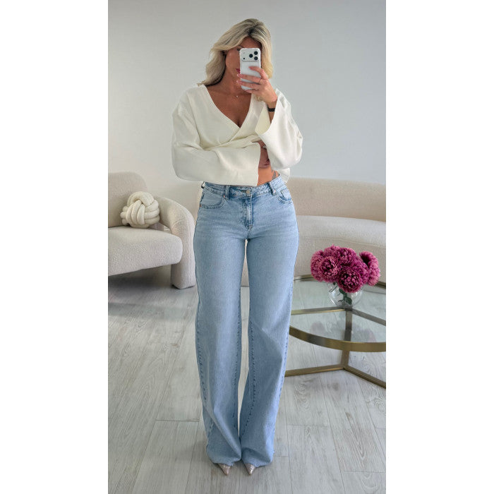Jeans extra long bleu clair