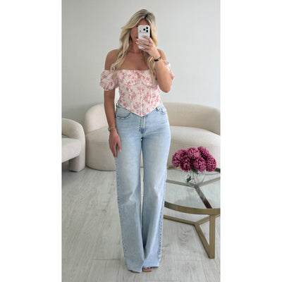 Jeans extra long bleu clair