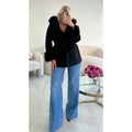 Jeans extra long bleu foncé couture