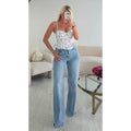 Jeans extra long bleu wide