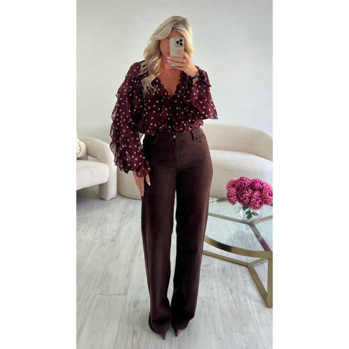 Jeans extra long chocolat
