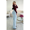 Jeans extra long dégradé bleu