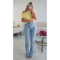 Jeans extra long droit bleu