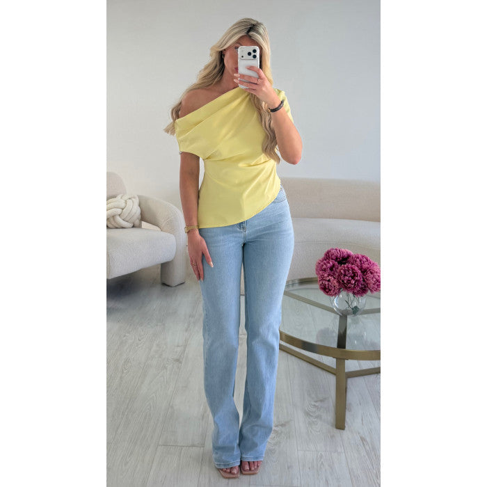 Jeans extra long droit bleu