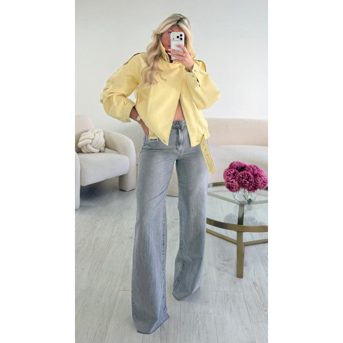 Jeans extra long gris clair
