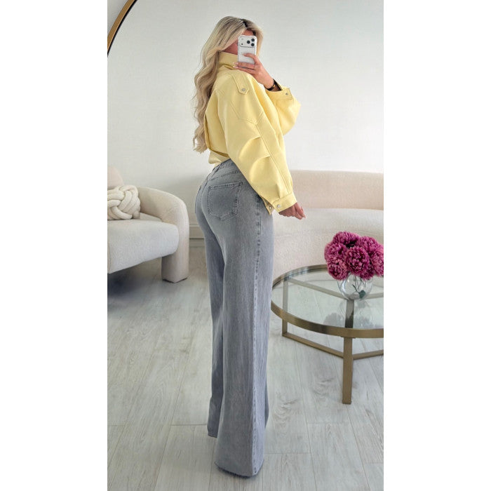 Jeans extra long gris clair