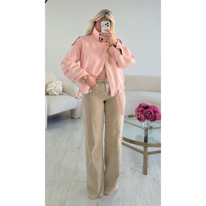 Jeans extra long taupe chiné