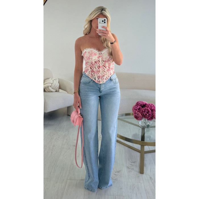 Jeans extra long wide bleu classique