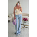 Jeans fente extra long bleu