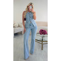 Jeans flare extra long bleu clair