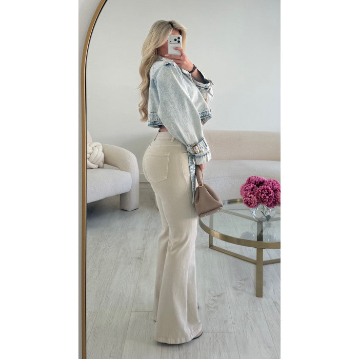 Jeans flare standard beige