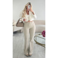 Jeans flare standard beige