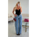 Jeans standard zig zag clouté