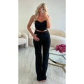Jeans strass extra long noir stretch (création)