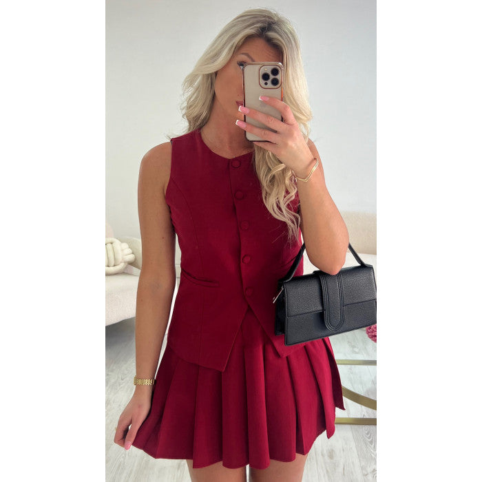 Ensemble jupe/boléro bordeaux