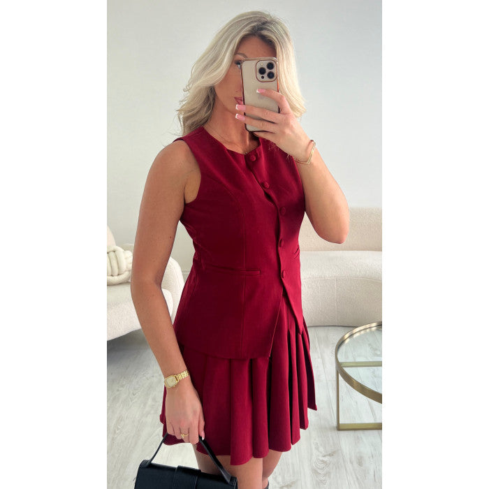 Jupe/boléro rouge