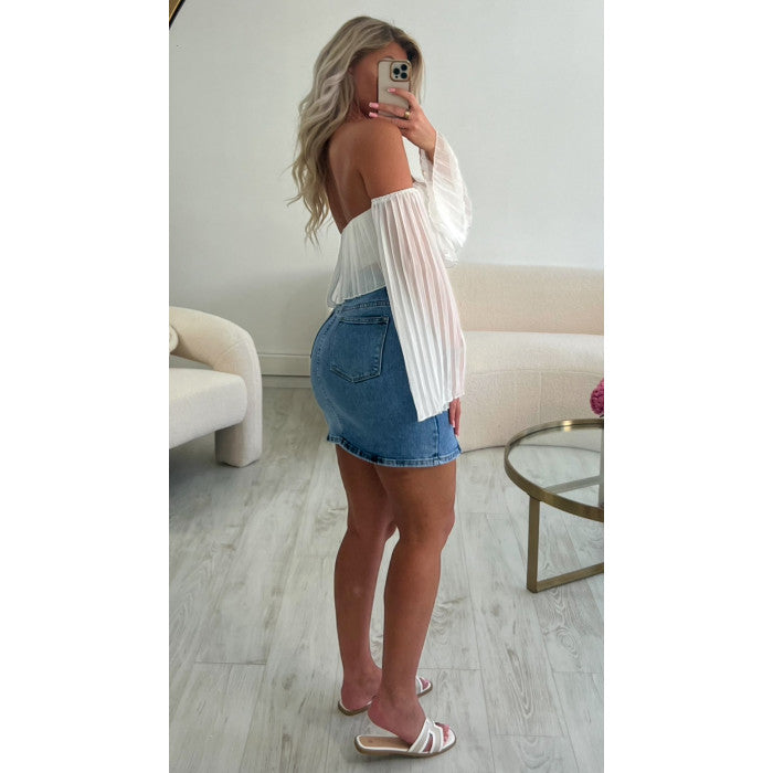 Jupe denim fente